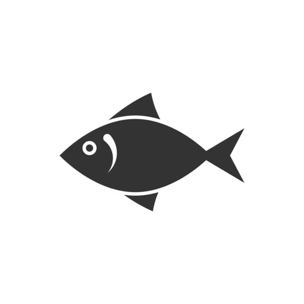 Икона рыбы в плоском стиле. Векторная иллюстрация морепродуктов на белом — стоковый вектор