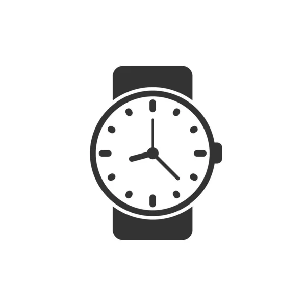 Ikona zegarka nadgarstkowego w płaskim stylu. Ilustracja wektora zegara ręcznego o — Wektor stockowy