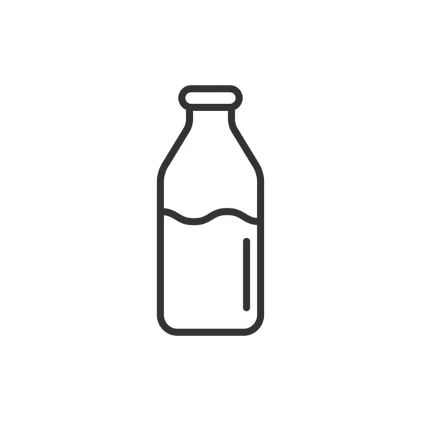 Ikona mleka w butelce w płaskim stylu. Ilustracja wektora flask na whi — Wektor stockowy