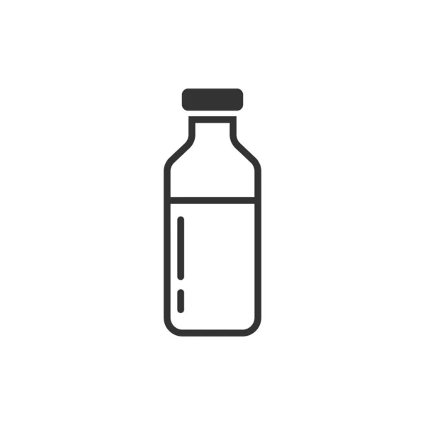 Flaschenmilch-Ikone im flachen Stil. Abbildung des Kolbenvektors auf whi — Stockvektor