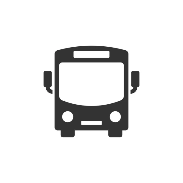 Εικονίδιο λεωφορείου σε επίπεδη στυλ. Προπονητής αυτοκίνητο διανυσματική απεικόνιση σε λευκό i — Διανυσματικό Αρχείο