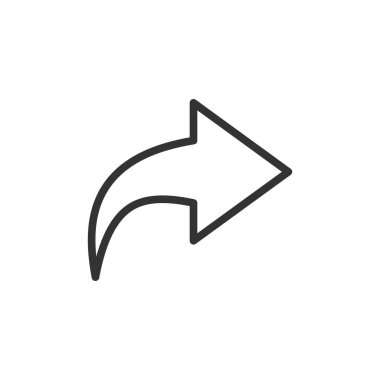 Düğme simgesini düz bir şekilde paylaş. Ok işareti vektör illüstrasyonu 