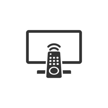 Uzaktan kumandalı televizyon simgesi. Televizyon işareti vektör çizelgesi