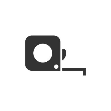 Teyp simgesini düz bir şekilde ölç. Cetvel imza vektör illüstrasyonu 