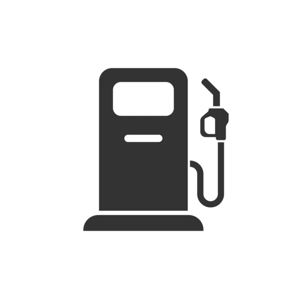 Kraftstoffpumpen-Ikone im flachen Stil. Tankstellenschild-Vektor illustriert — Stockvektor
