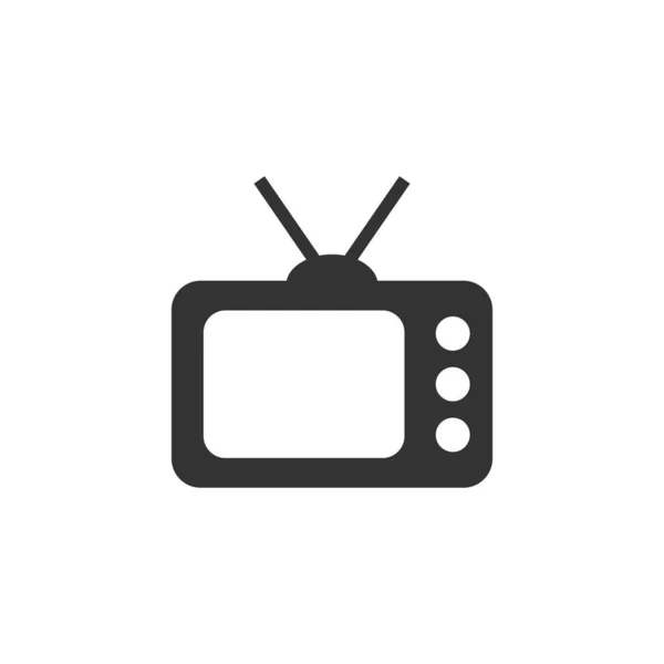 Εικονίδιο τηλεόρασης σε επίπεδη στυλ. Τηλεοπτική απεικόνιση διάνυσμα σημείου σε wh — Διανυσματικό Αρχείο