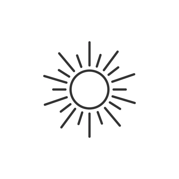 Icône de soleil en style plat. Illustration vectorielle de signe de lumière du soleil sur laquelle — Image vectorielle