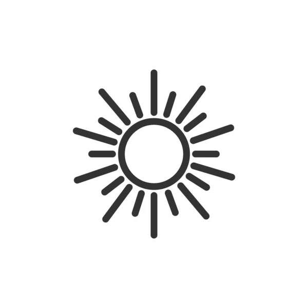 Düz bir güneş simgesi. Wi üzerinde güneş ışığı vektör çizimi — Stok Vektör