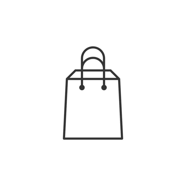 Ikona torby sklepowej w płaskim stylu. Ilustracja wektora znaku torebki — Wektor stockowy