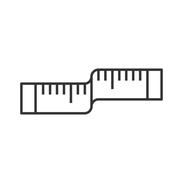 Maßband-Symbol im flachen Stil. Linealzeichen-Vektor-Illustration — Stockvektor