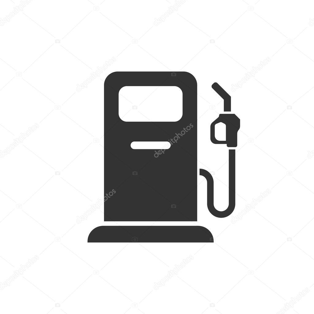 Fuel pump icon in flat style. Gas station sign vector illustrati