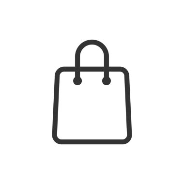 Torba ikonu düz stil. El çantası işaret vektör illüstrasyonu