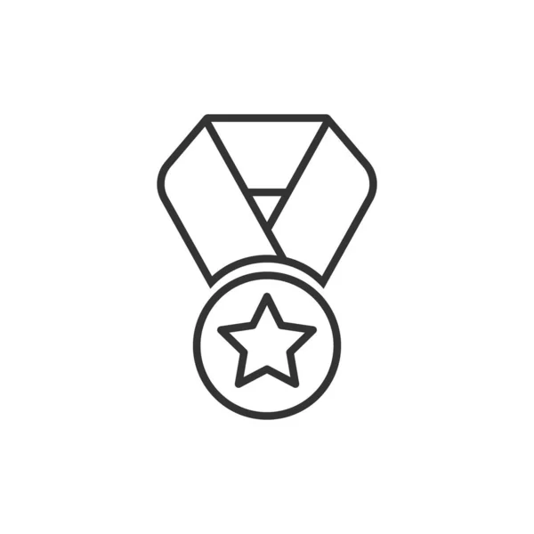 フラットスタイルのメダルアイコン。受賞サインベクトルイラストon whit — ストックベクタ