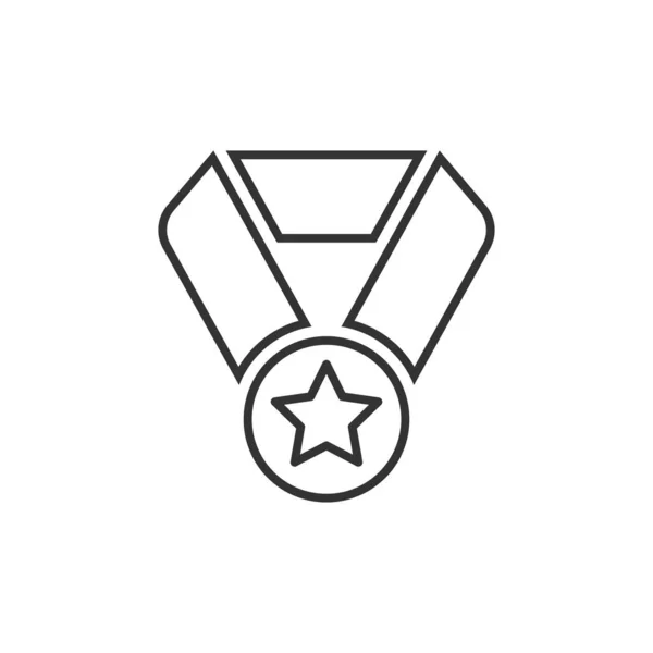 Düz stil madalya ikonu. Whit üzerinde ödül işareti vektör illüstrasyonu — Stok Vektör