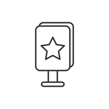 Düz stil ilan panosu simgesi. Şehir ışığı görüntü vektörü çizimi