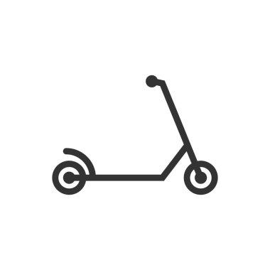 Düz stil elektrikli scooter ikonu. Motorsiklet vektör illüstrasyonu