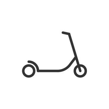 Düz stil elektrikli scooter ikonu. Motorsiklet vektör illüstrasyonu