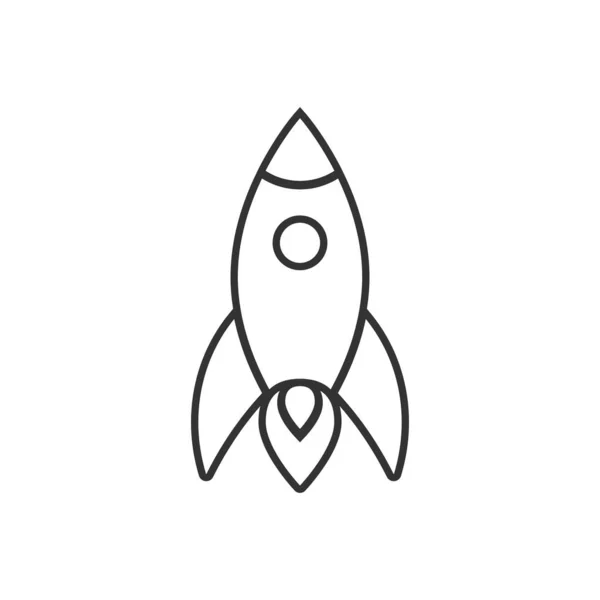 Ícone de foguete em estilo plano. Ilustração do vetor de lançamento da nave espacial — Vetor de Stock