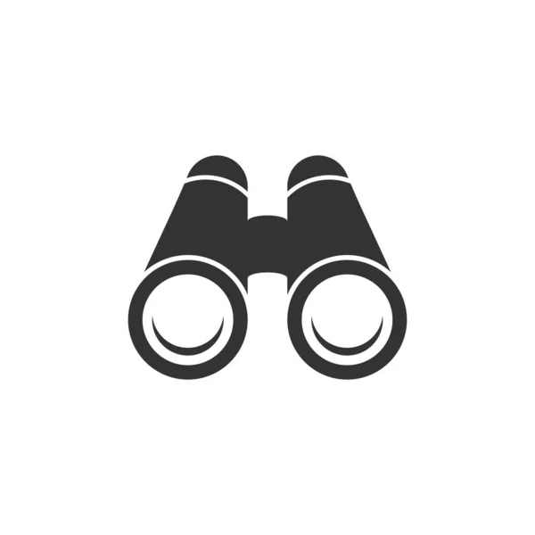 Ícone binocular em estilo plano. Pesquisa ilustração vetorial no whit —  Vetores de Stock