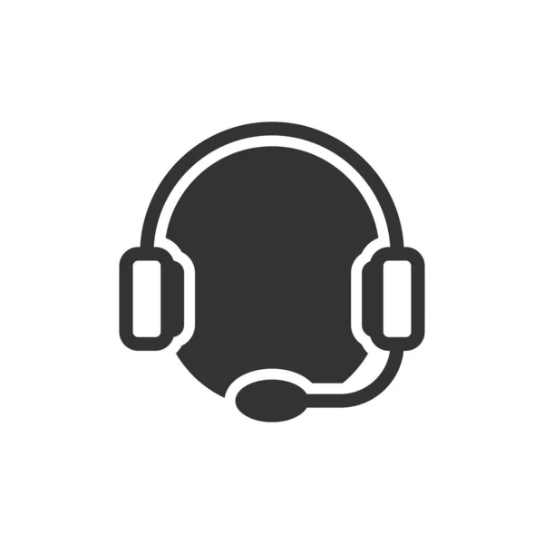 Helpdesk-Symbol im flachen Stil. Kopfhörer-Vektor-Illustration auf wh — Stockvektor