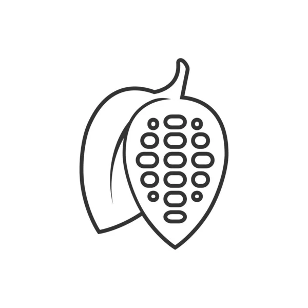 Ikona ziarna kakaowego w płaskim stylu. Czekolada wektor krem ilustracje — Wektor stockowy