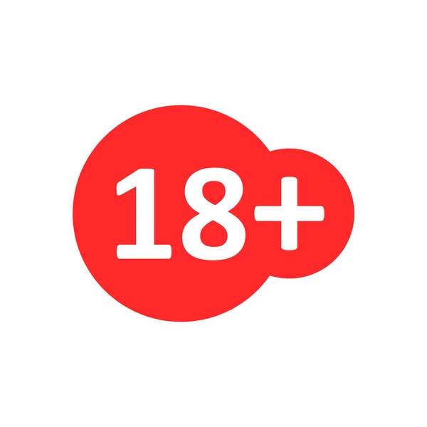 Dezoito mais ícone em estilo plano. 18 + ilustração vetorial no whi —  Vetores de Stock
