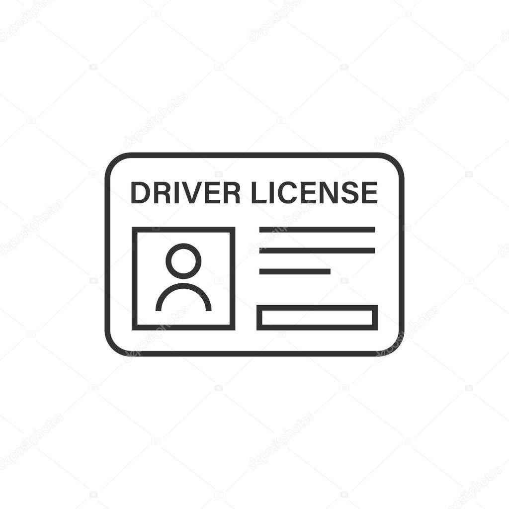 Driver license icon in flat style. Id card vector illustration o