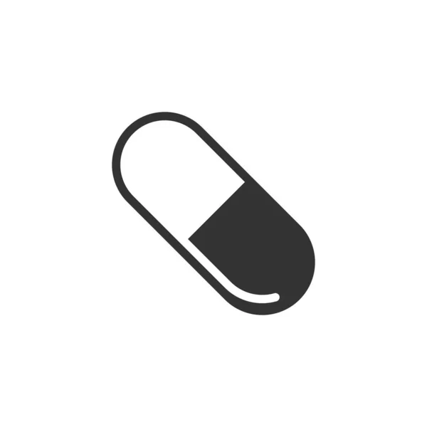 Pilule icône de la capsule dans le style plat. Illustration vectorielle des drogues sur wh — Image vectorielle