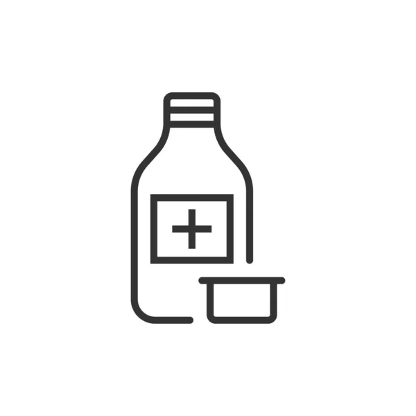 Pill bottle icon in flat style. Drugs vector illustration on whi — Stock Vector