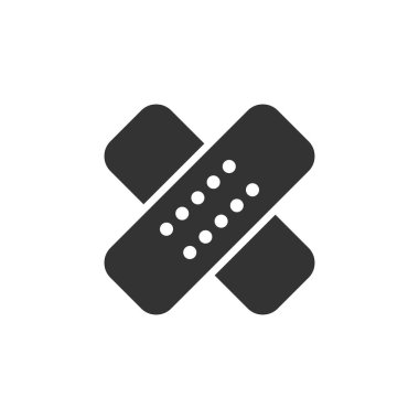 Bandaj simgesi düz stil. Beyaz üzerine alçı vektör çizimi