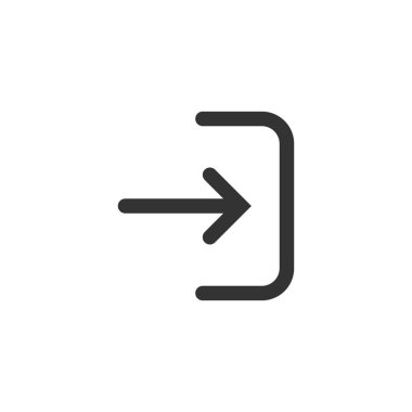 Düz biçimli giriş simgesi. Ne üzerinde ok erişim vektör illüstrasyonu