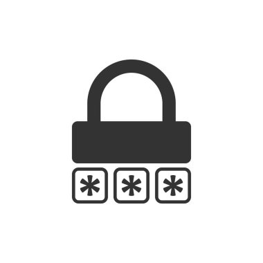 Düz biçimli giriş simgesi. Parola erişim vektör çizelgesi