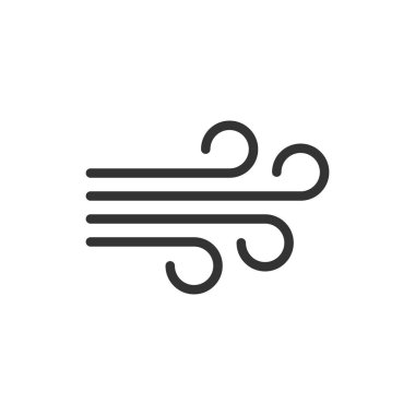 Düz bir rüzgar simgesi. Beyaz izolasyonda hava vektörü çizimi