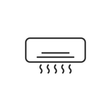 Koşullandırıcı simgesi düz stil. Wh üzerinde soğutucu vektör çizimi