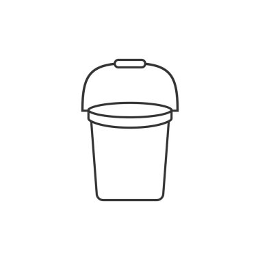 Kova simgesi düz stil. Çöp tenceresi vektör illüstrasyonu