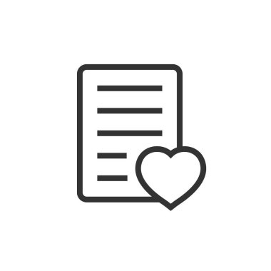 Düz stil dilek listesi simgesi. Belge vektör çizimi gibi