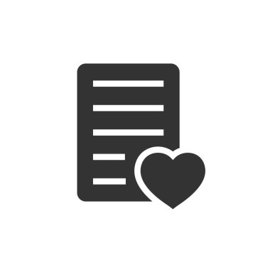 Düz stil dilek listesi simgesi. Belge vektör çizimi gibi