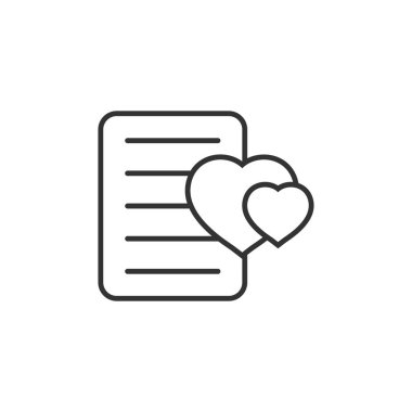 Düz stil dilek listesi simgesi. Belge vektör çizimi gibi