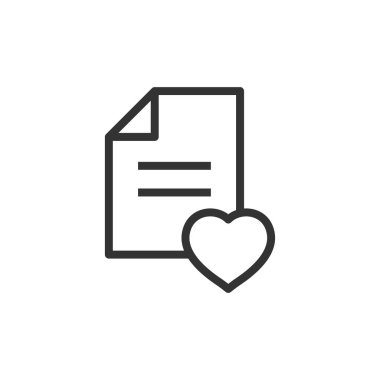 Düz stil dilek listesi simgesi. Belge vektör çizimi gibi