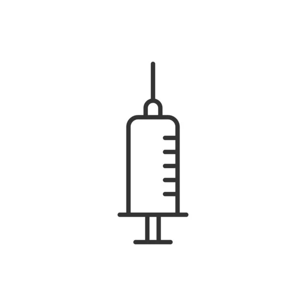 Syringe icon in flat style. Inject needle vector illustration on — Stock Vector