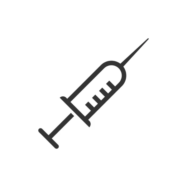 Spuitpictogram in platte stijl. Injecteer naaldvector illustratie op — Stockvector