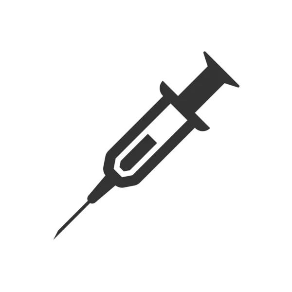 Spuitpictogram in platte stijl. Injecteer naaldvector illustratie op — Stockvector