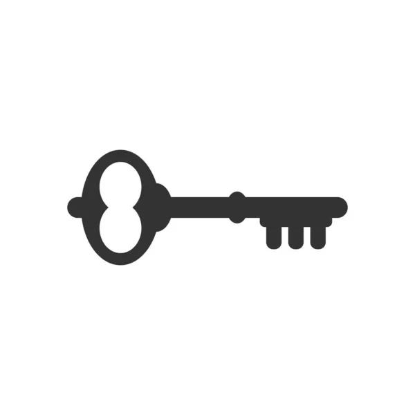 Key icon in flat style. Password vector illustration on white is — Stock Vector