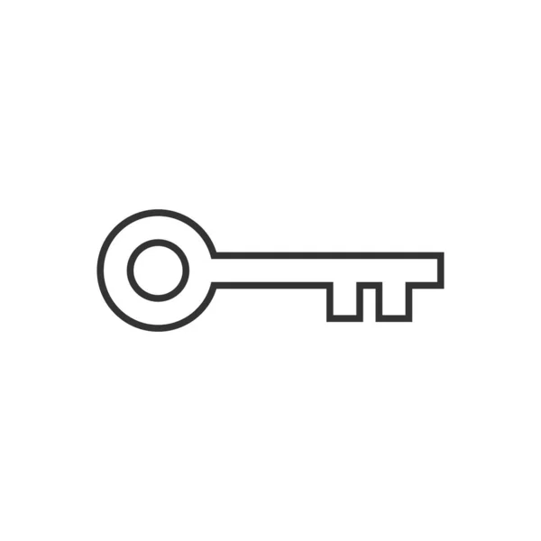 Key icon in flat style. Password vector illustration on white is — Stock Vector