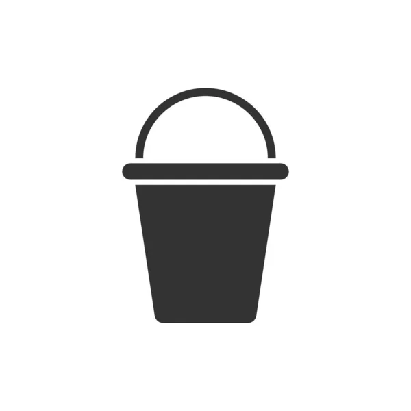 Bucket icon in flat style. Garbage pot vector illustration on wh — Stock Vector