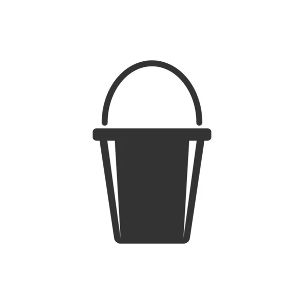 Icono de cubo en estilo plano. Garbage pot vector ilustración en wh — Archivo Imágenes Vectoriales