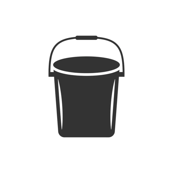 Icona a secchio in stile piatto. Illustrazione vettoriale del vaso della spazzatura su wh — Vettoriale Stock