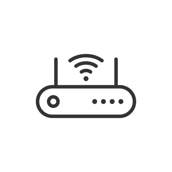 Icono del router Wifi en estilo plano. Banda ancha vector ilustración en — Archivo Imágenes Vectoriales