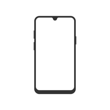 Düz stil ile akıllı telefon boş ekran simgesi. Cep telefonu vektörü 