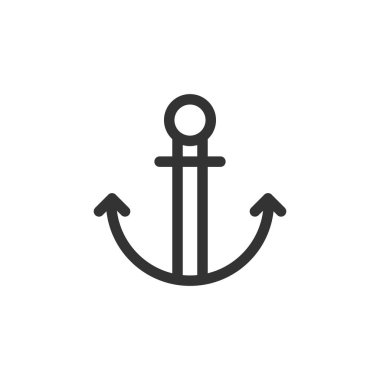 Tekne sunucusu simgesi düz stil. Taşıyıcı kancası vektör çizimi 